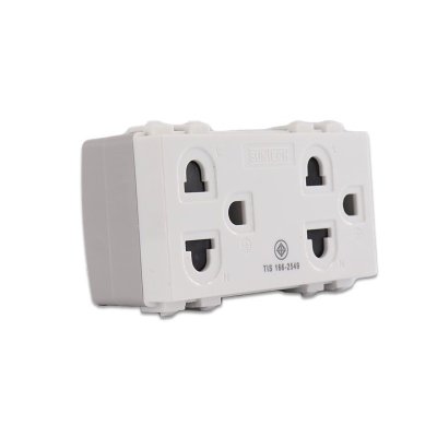 SUNTECH (2 ชิ้น) เต้ารับคู่ 2 ช่อง ปลั๊กกราวด์คู่ รุ่น MF639