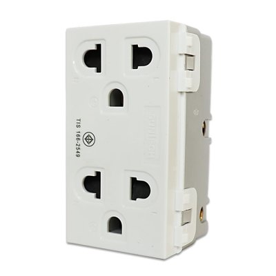 SUNTECH (2 ชิ้น) เต้ารับคู่ 2 ช่อง ปลั๊กกราวด์คู่ รุ่น MF639
