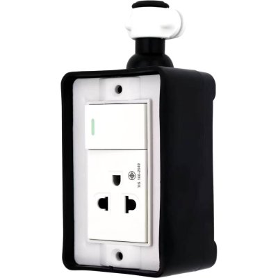 SUNTECH รุ่น RSC1S เต้ารับ บล็อกยาง PVC ปลั๊กกราวด์เดี่ยว+สวิตช์ สำหรับ ประกอบเป็น ปลั๊กพ่วง
