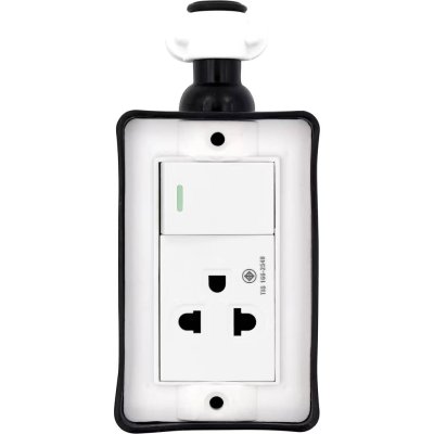 SUNTECH รุ่น RSC1S เต้ารับ บล็อกยาง PVC ปลั๊กกราวด์เดี่ยว+สวิตช์ สำหรับ ประกอบเป็น ปลั๊กพ่วง