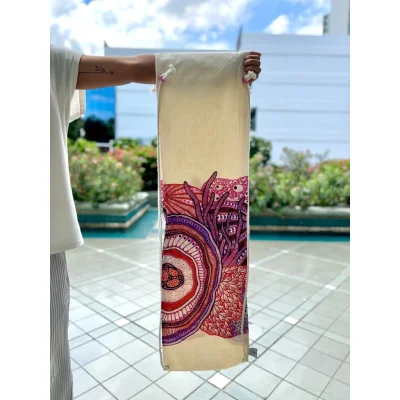 "CORA" Fin Sleeve Eco-Canvas by ODYSSEY ถุงผ้า พิมพ์ลายจากการเพนต์ด้วยมือ ใส่ฟินฟรีไดฟ์ 1 คู่ มีทั้งแบบสะพาย และมีหูรูด