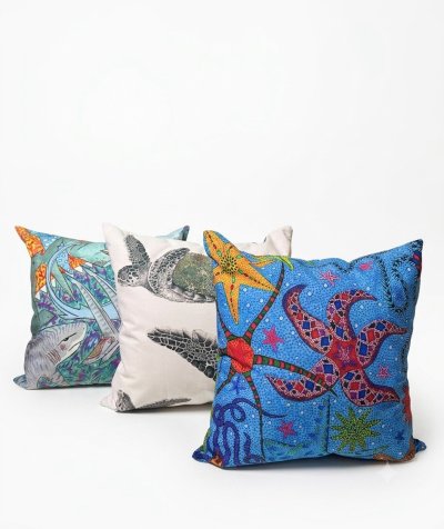 Odyssey Ocean-Art Canvas Cushion Collection หมอนอิงและปลอกหมอนอิงผ้าแคนวาสลายศิลปะท้องทะเล