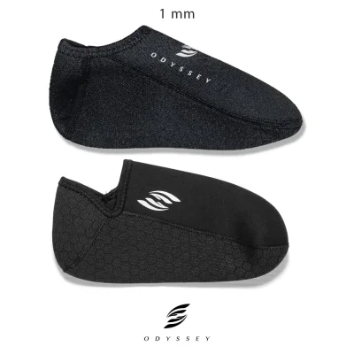 Short Non-Slip Diving Socks Black 1mm , 2mm Odyssey™ AirBUB® neoprene