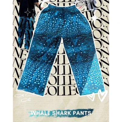 Odyssey Whale Shark Pants are made from Italian silk. They are light, soft, and comfortable to wear.