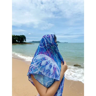 Scarf Odyssey Design by Naomi made from premium satin silk material.