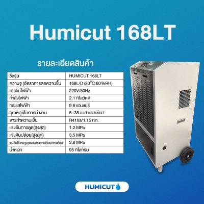 เครื่องลดความชื้นอุตสาหกรรม Humicut รุ่น 168LT