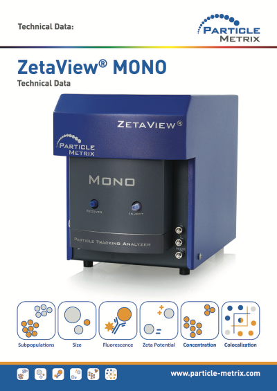 Encoder Particle Analyzer Particle Metrix ZetaView MONO : Nano Particle Tracking Analyzer (NTA)