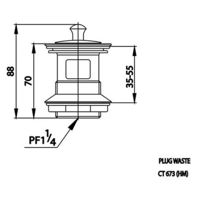 COTTO สะดืออ่างล้างหน้าแบบดึงล๊อค รุ่น CT-673(HM)