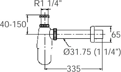 AMERICAN STANDARD ท่อน้ำทิ้ง A-8104-N  (แบบกระปุก ABS)