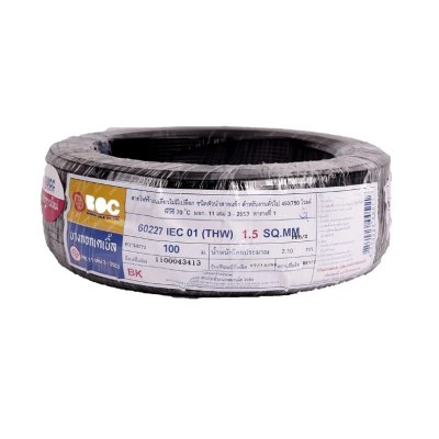 ฺBCC สายไฟ IEC 01 (THW) 1 x 1.5 SQ.MM ยาว 100 เมตร