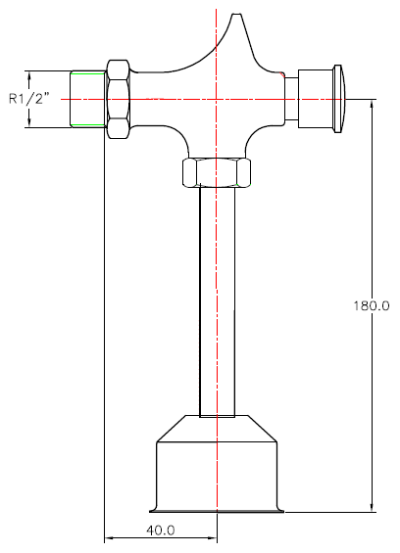 HANG ฟลัชวาล์วโถปัสสาวะชนิดกด รุ่น UF-45 (ท่อตรง)