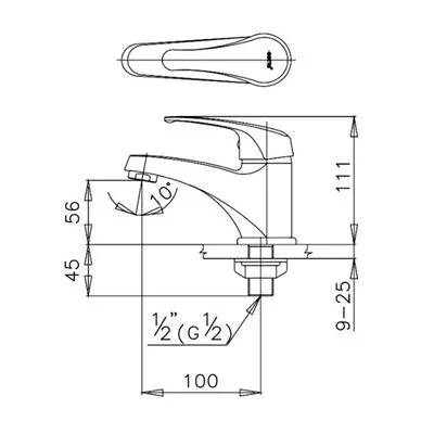 COTTO ก๊อกเดี่ยวอ่างล้างหน้าก้านโยก รุ่น CT-167D(HM)