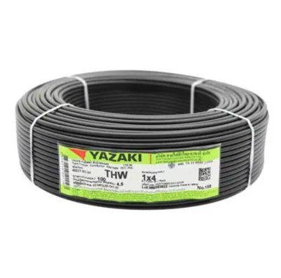 YAZAKI  สายไฟ IEC 01 THW ขนาด 1x4 SQ.MM ยาว 100 เมตร