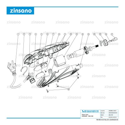 ZINSANO เครื่องเจียร์เอนกประสงค์  รุ่น MG135E 135 วัตต์