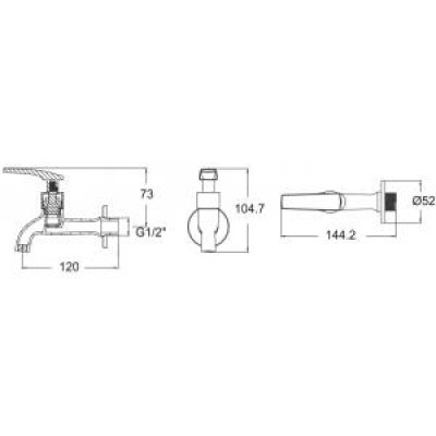 AMERICAN STANDARD ก๊อกล้างพื้นติดผนัง รุ่นวิล A-7500C