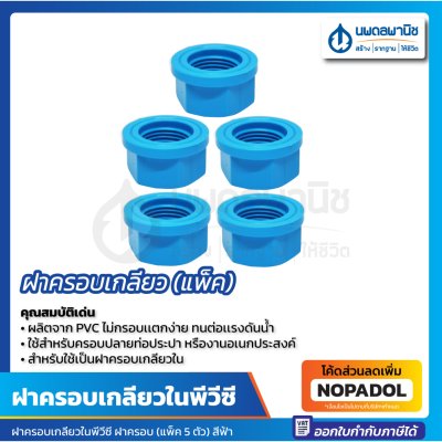 ฝาครอบเกลียวใน PVC 1/2" (5ตัว/แพ๊ค) ท่อน้ำไทย