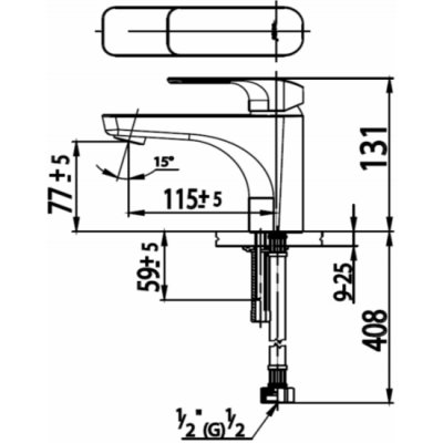 COTTO ก๊อกเดี่ยวอ่างล้างหน้า แบบก้านโยก รุ่น ซีรอคโค CT1132A