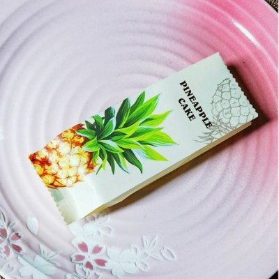 ถุงซีลกระดาษ ลาย Pineapple Cake ขนาด 4.5*12.8+2.2ซม แพ็คละ96-100ชิ้น ซองทาร์ตสับปะรด ถุงซีล