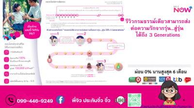 เมืองไทย แฮปปี้ รีเทิร์น 99/7 ชำระเบี้ยสั้นรับเงินคืนตลอดสัญญาถึงรุ่นหลาน