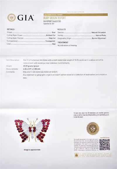 NO-HEAT Natural RUBY-DIAMOND Brooch