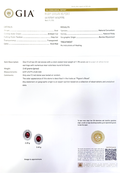 Magnificent NO-HEAT Natural GIA BURMA RUBY