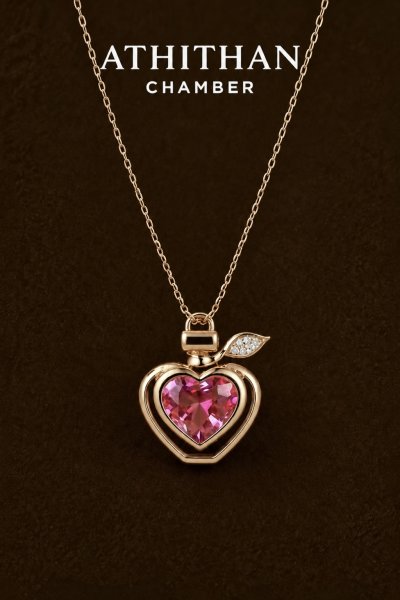 HEARTFELT SECRET Padparadscha Sapphire Necklace