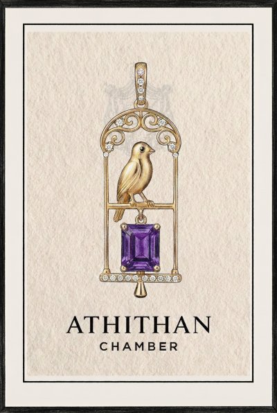 THE JEWEL KEEPER : Resting in Golden Cage  PENDANT