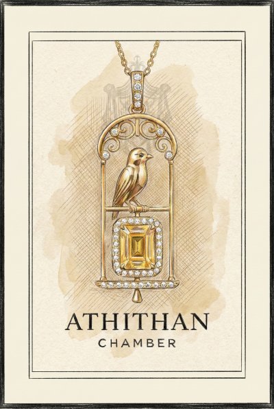 THE JEWEL KEEPER : Resting in Golden Cage  PENDANT