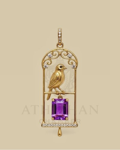 JEWEL KEEPER : Songbird PURPLE SAPPHIRE Pendant
