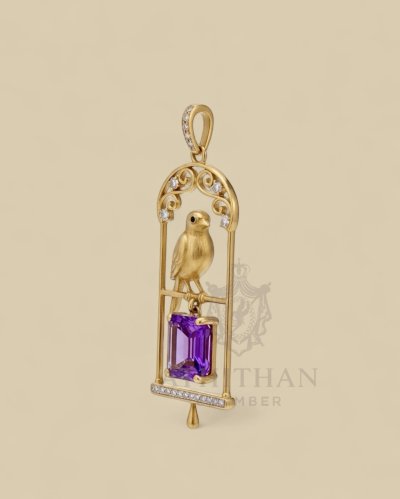 JEWEL KEEPER : Songbird PURPLE SAPPHIRE Pendant