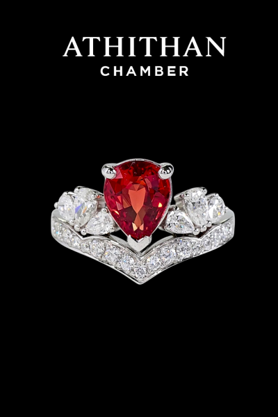 Orange Sapphire Ring