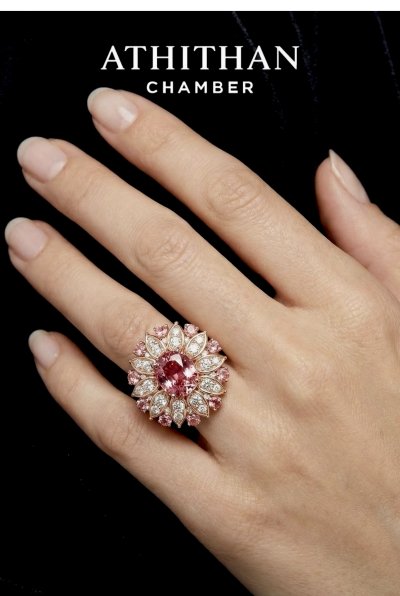 SUNSET FLOWER  | Padparadscha Sapphire Ring