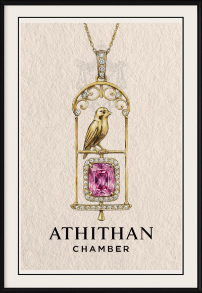 THE JEWEL KEEPER : Resting in Golden Cage  PENDANT