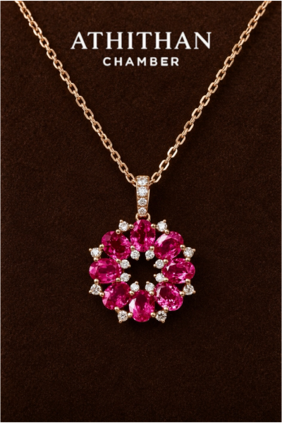 THE ROSETTE  Ruby Pendant Necklace