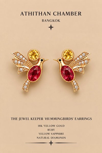 THE JEWEL KEEPER 'HUMMINGBIRDS' Earrings