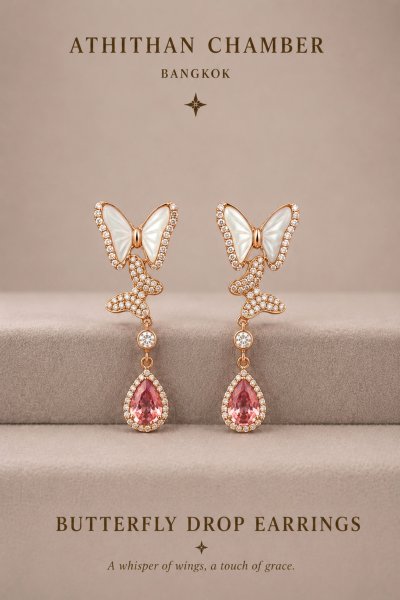 BUTTERFLY DROP EARRINGS