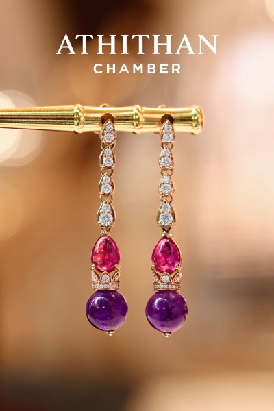 MOZAMBIQUE Ruby Cabochon Earrings