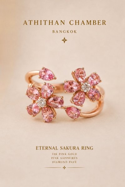 ETERNAL SAKURA Padparadscha Sapphire Ring