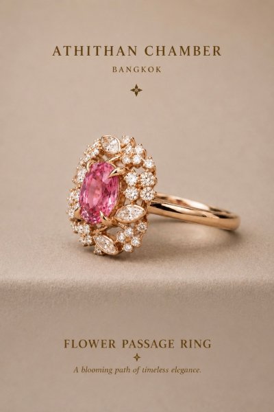FLOWER PASSAGE Padparadscha Sapphire Ring