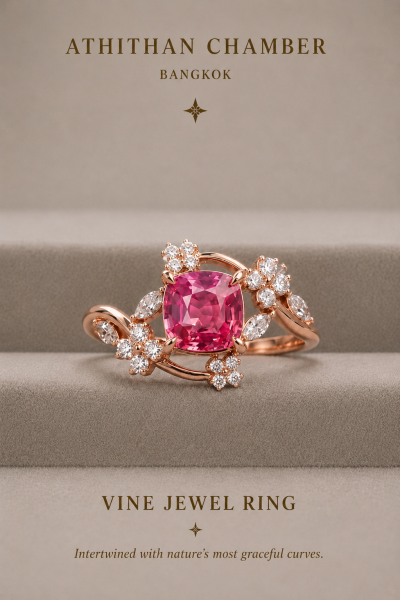 VINE JEWEL Padparadscha Sapphire Ring