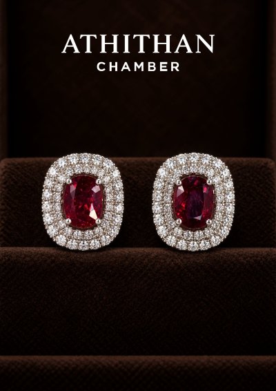Magnificent NO-Heated Natural BURMA RUBY Earrings