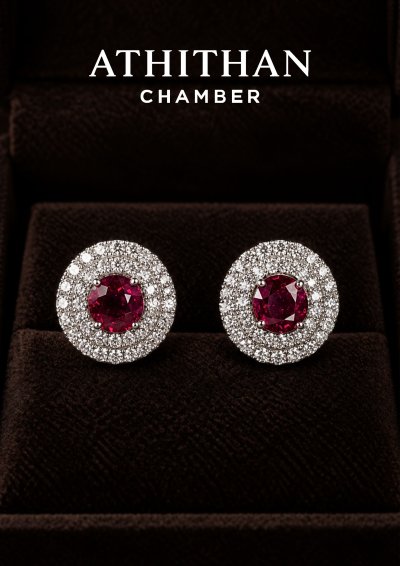 Magnificent NO-Heated Natural BURMA RUBY Earrings