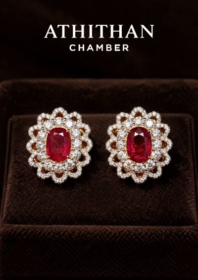 RUBY NO-Heated Burma Earrings