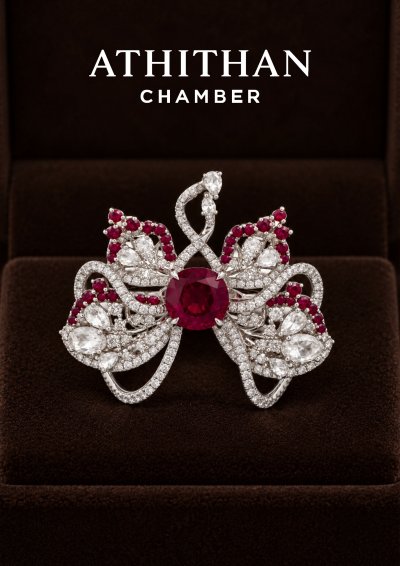 BURMA RUBY Butterfly Ring