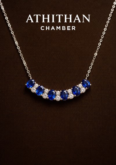 VIVID BLUE Sapphires Necklace