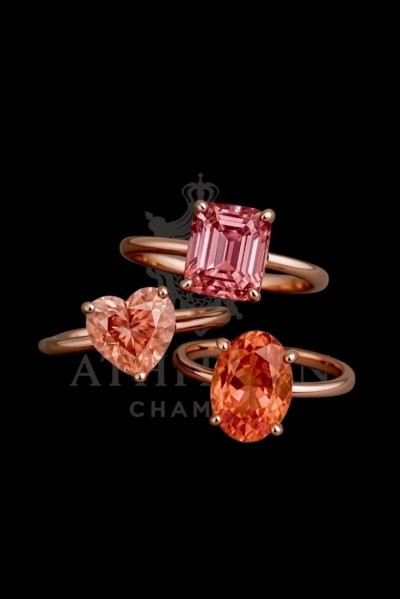 HOUSE OF PADPARADSCHA SOLITAIRE RING