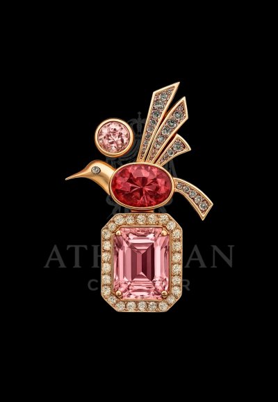 LOVEBIRDS : The Messenger BROOCH