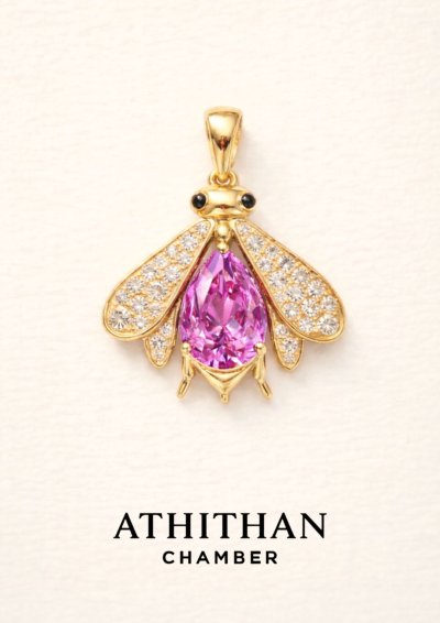 THE LIGHT KEEPER Firefly - (Pink Sapphire) Pendant