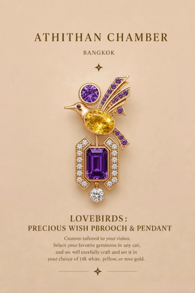 LOVEBIRDS : PRECIOUS WISH BROOCH & PENDANT