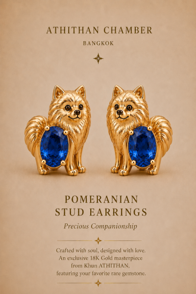 POMERANIAN LOYAL STUD EARRINGS